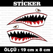 Diş Jaws Sticker Araba Motosiklet Tablet Kask Etiket