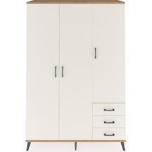 Hyperion Dolap 6 Raflı 3 Çekmeceli Tek Askılı 132x44x195 Çam-aytaşı/aytaşı Aytası/aytası