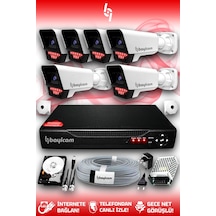 Bayicam 6 Kameralı Süper 6 Dış Kamera Set 1 TB 5 MP 2K Net Gece Görüşlü Güvenlik Kamerası Sistemi