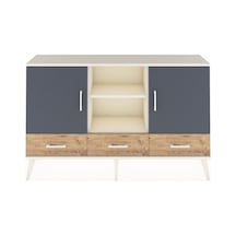 Arges Konsol 6 Raflı 3 Çekmeceli 3 Kapaklı 132x30x83 Aytaşı-antrasit/çam Antrasit/çam
