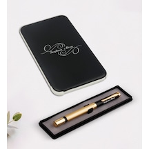 Kişiye Özel Isimli Lüks Siyah Kalem Ve 5.000 Mah Powerbank (512122295)