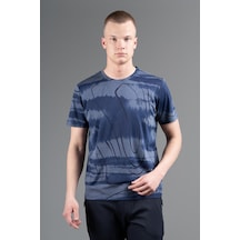 Maraton Regular Erkek Bisiklet Yaka Lacivertmelanj T-shirt Lacivert