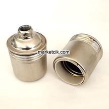 Marketcik Düz Krom Metal E27 Duy Dekoratif Standart Avize Duylar