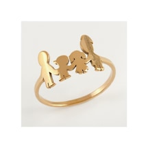 Aile - 722 - Lüks Çelik Yüzük - Spt-gld - Bronz 20