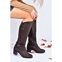 Fox Shoes Kahverengi Alçak Topuklu Günlük Kadın Çizme L674230009 Kahverengi
