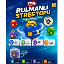 Stres Topu Press & Spin Basınca Dönen Fidget Spinner Oyuncak 3+ Yaş Mavi