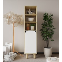 Parma 1 Kapaklı Mutfak Dolap, Kahve Köşesi, Çok Amaçlı Dolap Safir Meşe-beyaz