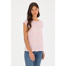 U.S. Polo Assn. Kadın Somon Bisiklet Yaka Kısa Kollu Bluz 50280956-VR047