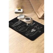 Matgo Pati Kedi Köpek Beslenme Matı 50x70cm Su Geçirmez Mama Kabı Paspası Tebeşir Çizim Kediler