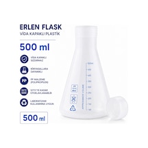 Erlen Flask Vida Kapaklı Plastik 500 Ml - Mavi Skala
