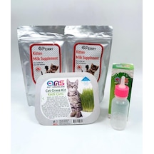 Perry Yavru Kedi Süt Tozu 2 Adet + 60ml Biberon + Kedi Çimi