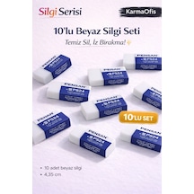 10'lu Beyaz Silgi Seti Ps24 Tozsuz Silgi, İz Bırakmayan Yumuşak Silgi