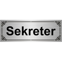 Sekreter 7x20cm Gümüş Renk Metal Yönlendirme Levhası