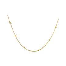 Çelik 65 Cm Top Top Zincir Kolye Gold Beyaz