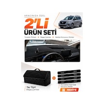 Nissan Townstar 2025-sonrası Uyumlu Torpido Örtüsü + Tay Tüyü Bagaj Çantası + Sticker Seti - Siyah