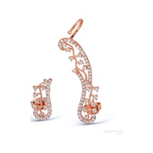 Argentum Concept - Zirkon Taşlı Gümüş Rose Küpe N11.14589