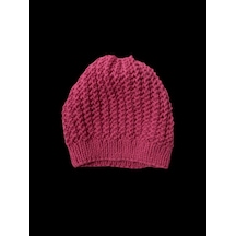 Fm 7-10 Yaş Kız Çocukları İçin Pembe El Örgüsü Bere - Şık Ve Sıcacık Pembe