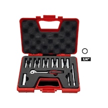 İzeltaş 1107 1/4" Derin Lokma Anahtar Takımı 14 Parça - 1107006014