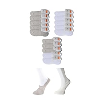 Royaleks Gri Ve Beyaz Erkek Babet Çorap 15 Çift 6411267