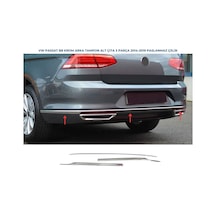 Vw Passat B8 Krom Arka Tampon Alt Çıtası 3 Parça 2015-2019 P.çelik