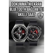 Akıllı Saat Dokunmatik Ekran Sesli Görüşme Ve Bildirim Görme Sağlık Takibi Siyah