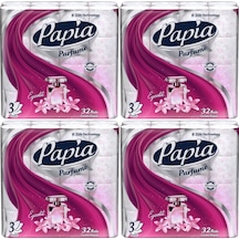 Papia Tuvalet Kağıdı 3 Katlı 128'li Pk 4 Paket 32 Egzotik Parfümlü