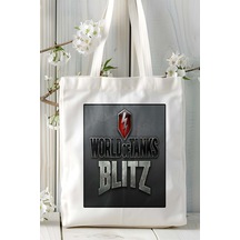 Art Hediye Word Of Blitz Mobil Oyun Baskılı Bez Çanta Omuz Çantası Çift Tafaflı Baskı Kişiye Özel 5 Çok Renkli