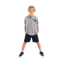 Shark Erkek Çocuk Yazlık Polo Yaka T-shirt Gabardin Şort Takım