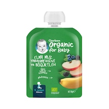Gerber Organik Muz Yabanmersini Böğürtlen Ve Elma Püresi 90 G
