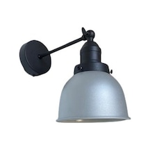 Rsylight Retro Metal Dekoratif Rustik Gri Mafsallı Duvar Aplik Siyah