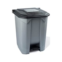 Planet Konteyner Bahçe Çöp Kovası Tekerlekli Siyah Kapak 50 Lt. Ahşap