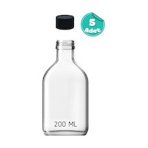 5 Adet Kapaklı Cold Brew Şişesi 200 Ml Yassı Cam, Soğuk Kahve, Sos Ve Yağdanlık Şişesi Şeffaf
