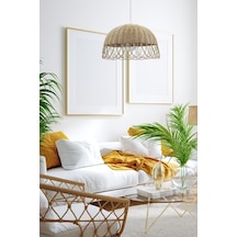 Turkish Rattan Bambu, Hasır, Rattan Sarkıt Avize 25 Cm