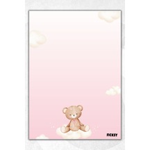 A5 Ayıcık Bloknot Çizgisiz Defter - 50 Yaprak - Memopad - Notepad - Not Defteri - Not Kağıdı - 0883 Çok Renkli