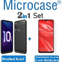 Huawei Enjoy 9S - Honor 10I Brushed Carbon Kilif + Cam (Seç) 349611699