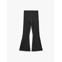 Koton Standart Bel Slim Fit Geniş İspanyol Paça Pantolon Antrasit 7wak40034ek