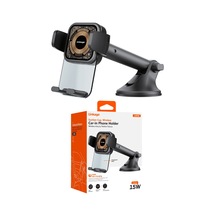 Lws6 15w Kablosuz Hızlı Şarjlı Vantuzlu Araç İçi Telefon Tutucu - Şeffaf Gövdeli, 360 Derece Dönebilen Cam Ve Torpido Uyumlu Tutucu