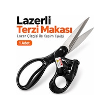 Lazer Çizgi Kılavuzlu Terzi Makası Kumaş Ve Kağıt Kesimi İçin, Siyah Saplı, 1 Adet