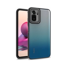 Xiaomi Redmi Note 10s Kılıf Kamera Çıkıntılı Arkası Şeffaf Köşeleri Parlak Renkli Işlemeli Flora Kapak