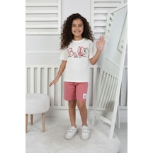 Belle Baskı Kız Çocuk Şortlu Takım-90343 Pembe