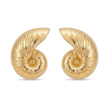 Tırtık Desenli Salyangoz Gold Küpe