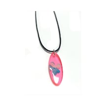 Zenviac456 Kartopu Çiçeği Oval Epoksi Kolye Zenviac45678 Açık Pembe