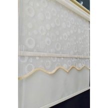 Çiftli Mekanizmalı Halka Desenli Kırık Beyaz Rengi Tül+stor Perde Kırık Beyaz - 97686592 Kırık Beyaz