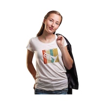 Silhouette Mellophone Vintage Style Kadın Beyaz Tshirt