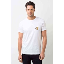 Cat Kedi Baskılı Beyaz Erkek Tshirt (534482898)