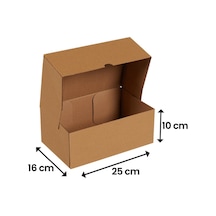 Packanya 25 x 16 x 10 - 100 Adet Kesimli Karton Kutu  -  Internet ve Kargo Kutusu