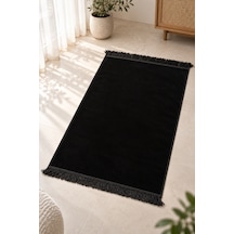 Düz Velur Kadife Seccade 70x110 Cm Siyah