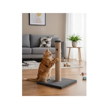52 Cm Peluş Kedi Tırmalama Tahtası, Gri Renkli