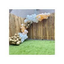 Krom Gold Pastel Beyaz Somon Balon Zinciri 100 Adet Mix