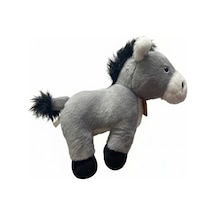Sevimli Peluş At Sesli 25 Cm Gri
